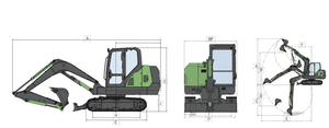Máy xúc điện mới <span class=keywords><strong>2026</strong></span>, 6 tấn, bảo hành 1 năm, XE60EV - Product Image 4