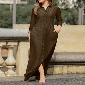Elegant Women's Clothing Women Long Shirt <strong>Dresses</strong> <strong>Denim</strong> Style Button Long Sleeves Casual Ladies <strong>Denim</strong> <strong>Dress</strong> - Product Image 4