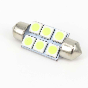 Luz de lectura LED para coche, luz de techo, luz de doble extremo, 6 bombillas, 5050, 12V, blanca, accesorios de modificación de iluminación interior. - Product Image 4