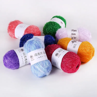Fil de polyester brillant de 50g pour la fabrication de serviettes de cuisine, fil de soie teint pour le tricot et le tissage de poupées DIY, fil de fibre de verre brillant en gros