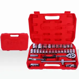 2023 Set of 32 pcs Cr-V mechanic socket ratchet wrench tool set combination tool set hand repair tool kits for Vehicle