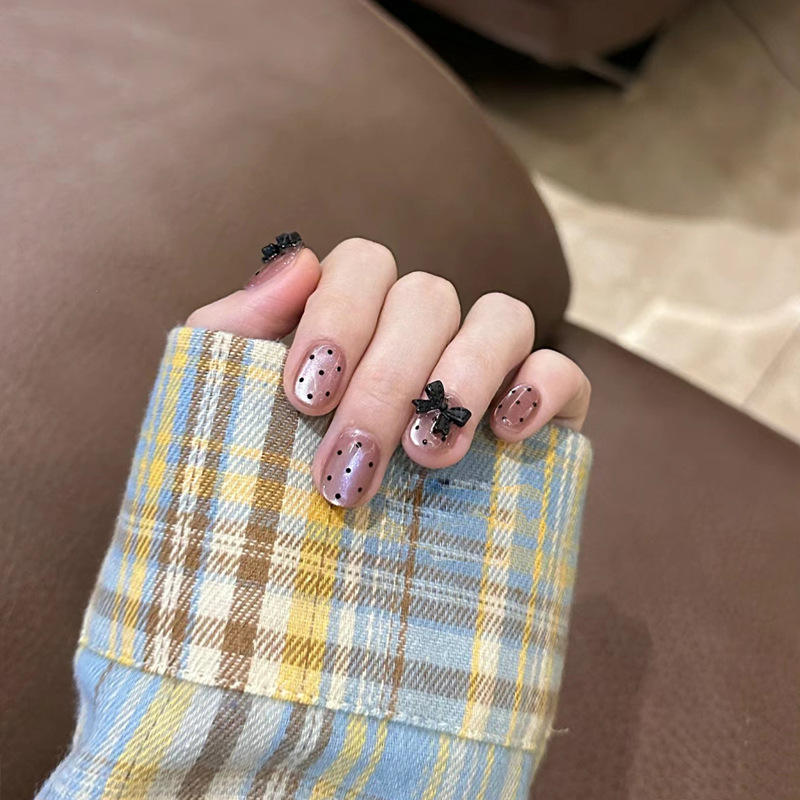 โบว์ผูกลายจุดสีดำแบบ BY1520กล่อง30ชิ้น