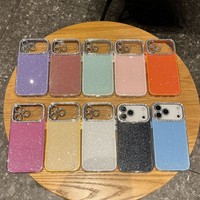Coque de téléphone simple et luxueuse avec paillettes de diamant pour iPhone 11 12 13 14 15 16 17 Pro Max, couleurs tendance, protection antichoc, coque arrière
