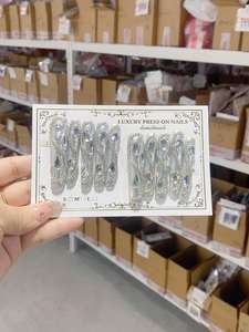 圣诞魅力细高跟鞋新闻 | 血红色超长胶水指甲 | 新年庆典10pcs套 - Product Image 4