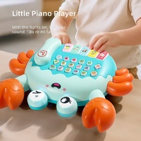 Téléphone jouet multifonctionnel pour enfants, jouet d'apprentissage précoce avec chansons et musique, lecteur d'histoires pour la petite enfance Crab Story