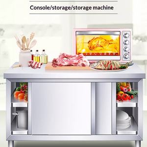 ארון אחסון נירוסטה 304 כסוף למטבח מסחרי עם משטח עבודה, כיריים למסעדה, ארון אחסון בגודל מותאם אישית - Product Image 4