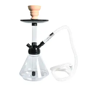 Fabriek Groothandel Conische Waterfles Glazen Basis Plastic Enkele Slangen Pijpen Roken Europa Acryl Shisha Waterpijp