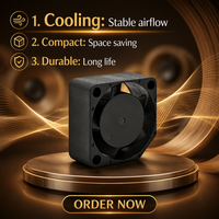 WELLSUNFAN High-Speed 20x20x10mm 12V DC Brushless Axial Fan Ball Bearing 20000RPM 0.84W Quiet PWM Mini Cooling Exhaust Fan