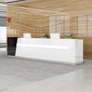 Customize Black <b>Counter</b> Enclosed Desk Office and <b>Reception</b> Furniture - Product Image 1