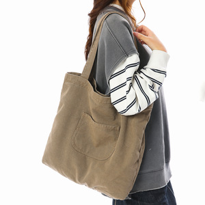 Bolsa Tote de Lona Lavada Vintage, Grande Capacidade, Bolsa de Compras para Mulheres, Ideal para o Dia a Dia - Product Image 3