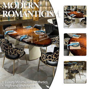 Table de salle à manger de luxe léopard pour la maison, spécialement conçue pour les projets de villas et d'hôtels - Product Image 2