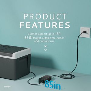 EUHOMY AC Power <b>Adapter</b> 12V 110-240V for 12V Fridge Portable Freezer <b>US</b> <b>Plug</b> DC 3.5mm Output - Product Image 4