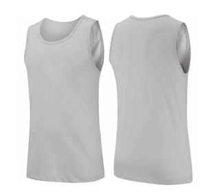Débardeur sans manches en coton lavé pour homme, col rond, couleur unie, tricoté, style décontracté, gris, noir, marron - Product Image 3