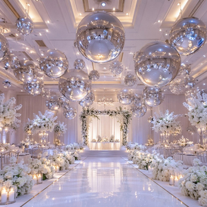 Boule miroir gonflable hermétique 48H en TPU premium, ballon géant réfléchissant brillant pour la décoration de fêtes, mariages, scènes et événements extérieurs - Product Image 3