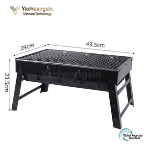 Barbecue au charbon de bois pliable en métal, type long, pour le camping en plein air - Product Image 6