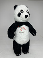 Costume de mascotte Panda cheveux longs 2.6/2m tissu de Costume de dessin animé Panda gonflable pour la publicité d'événements de carnaval