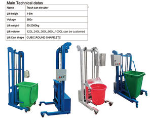 Beste Prijs Elektrische <span class=keywords><strong>Trolley</strong></span> Voor Afvalbak/Prullenbak Dumper Machine/Prullenbak Lifter Tianze - Product Image 2