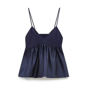 ZA 2026 Primavera Nueva Colección Top sin Mangas Versátil de Punto con Cuello en V Estilo Vintage Casual 100% Poliéster Antiencogimiento/Antipilling Efecto Adelgazante - Product Image 1