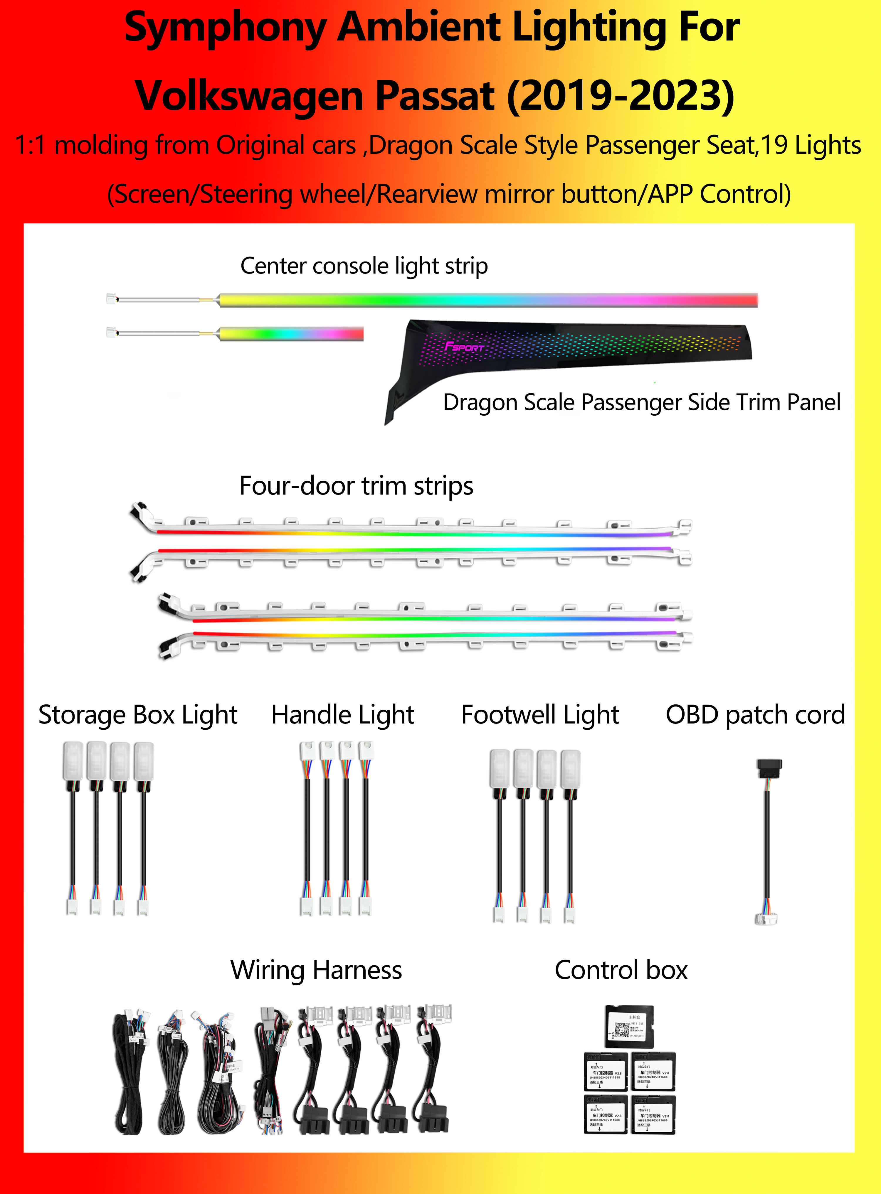 Volkswagen Passat Passenger Side Dragon Scale Symphony 19 Lights