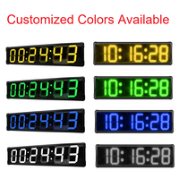 Jam Dinding Digital LED Besar GANXIN 8 Inch dengan Penghitung Mundur, Remote Control, untuk Gereja, Aula, dan Dinding