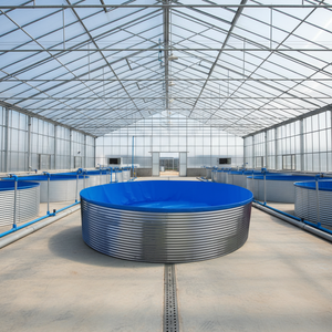 Ronde viskweektank van staal met PVC-zeilvoering, viskweekapparatuur voor aquacultuur - Product Image 3