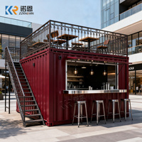 Kiosque et entrepôt modulaires préfabriqués en conteneurs maritimes, structure en acier galvanisé, design moderne