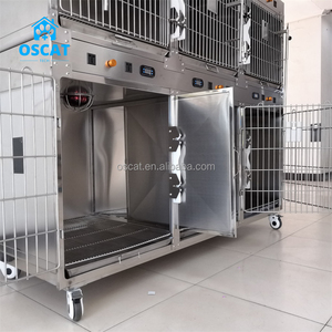 อุปกรณ์สัตวแพทย์ OSCAT กรงสัตว์สำหรับคลินิก ทำจากสแตนเลสอย่างดี รับน้ำหนักได้มาก แบบห้าห้อง สำหรับสุนัขขนาดใหญ่ พร้อมล้อเลื่อน - Product Image 4