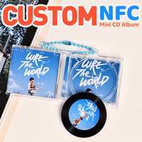 Mini NFC personnalisé pour porte-clés CD, boîte de disque vinyle d'album personnalisée professionnelle, mini étui Kpop pour votre musique préférée, fabriqué en acrylique