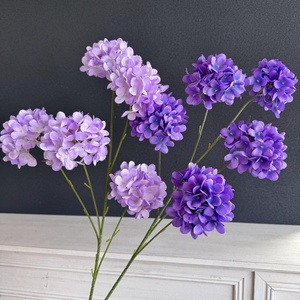 Diseño Popular Seda 80cm Rama larga 5 cabezas Hortensia Flor 11cm Diámetro Hortensia artificial Flor rosa - Product Image 3