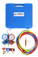 Jauges HVAC avec tuyaux Jeu de jauges de collecteur AC R134A R410A R404A R22 Jauges de réfrigérant Tuyau sûr et fiable