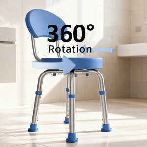 Silla <span class=keywords><strong>de</strong></span> Ducha con Respaldo Ajustable en Altura, Diseño Antideslizante Resistente, Compacta y Portátil, Capacidad <span class=keywords><strong>de</strong></span> Peso <span class=keywords><strong>de</strong></span> 136 kg, Fácil <span class=keywords><strong>de</strong></span> Transportar, Ideal para Terapia - Product Image 1