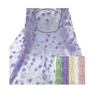 New girl's mesh sequin laser three-dimensional embroidery fabric for spring/summer dresses fashion embroidery fabric