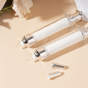 ขวดเข็มฉีดยาเครื่องสำอางพลาสติก10มล. สุดหรูพร้อมปั๊มสุญญากาศและฝาโลหะ - Product Image 3