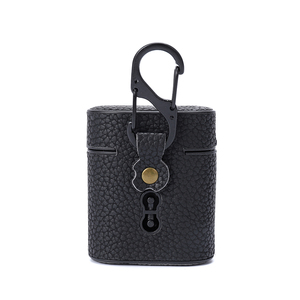 Étui pour Airpods en cuir noir, étui de luxe en cuir pour Airpods, étui de protection portable pour Airpods 1&2&3, antichoc - Product Image 1