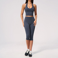 Ensemble de yoga en spandex pour femmes, séchage rapide, short moulant effet fesses galbées, respirant, pour fitness, course à pied et sports de plein air
