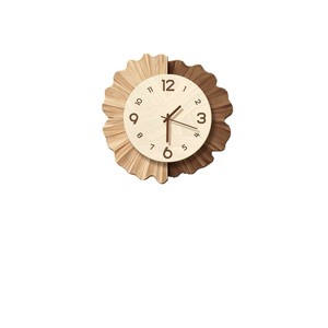 Sunburst Wall <b>Clock</b> Wood Grain Art Pendulum <b>Battery</b> Powered Living Room Decorative <b>Clock</b> Single Face Electronic Movement - Product Image 5
