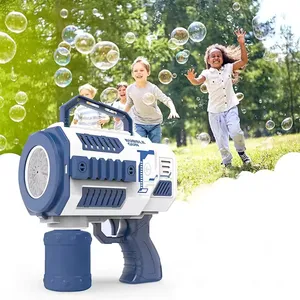 24 Holes Creative Rocket Launcher Soap Water Bubble Gun Toys DIY Automatic Bubble Blower Machine Toys For Kids