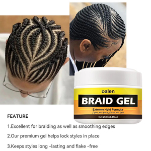 Gel coiffant à l'aloe vera 250 ml à base d'eau, fixation forte, anti-frisottis, sans rinçage, pour torsades et bords de locs, sans résidus, gel tressage - Product Image 3
