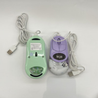 Souris filaire USB personnalisable en acrylique fantaisie avec liquide aquatique, motif animal, forme ovale, multicolores