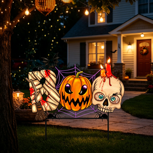 Lampe solaire LED IP65 pour pelouse, petite, pour Halloween, décorations uniques <span class=keywords><strong>de</strong></span> <span class=keywords><strong>momie</strong></span>, citrouille, crâne pour jardin, cour, patio, véranda - Product Image 2