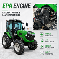 Tractores Agrícolas Compactos de 50HP 4WD con Cabina - Aire Acondicionado, Sistema Hidráulico, Ideales para Huertos/Vinaterías