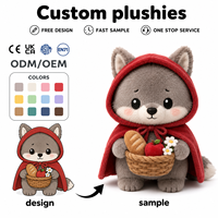 Peluche loup personnalisée OEM ODM, jouet en peluche doux de qualité supérieure, coton PP, design personnalisé, logo brodé, certifié CE, vente en gros