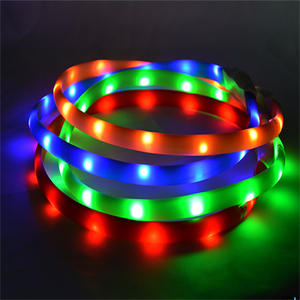 Personalizado USB recargable LED perro mascota intermitente Collar luz recargable USB recargable LED luz silicona perro Collar - Product Image 4