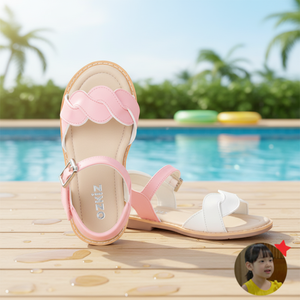 Sandales plates haut de gamme coréennes OZKIZ pour enfants, respirantes, à bout ouvert, pour filles de 2 à 7 ans – Mode enfantine en gros pour l'été - Product Image 3