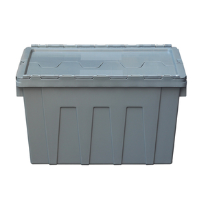 600*400*360mm Zware uitvoering, stapelbare en nestbare kunststof opbergbox met vastzittende deksel - Product Image 2