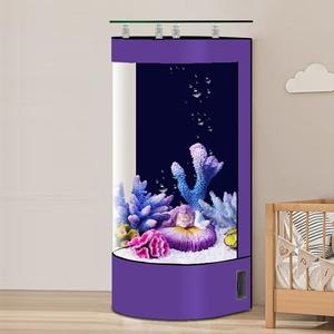 Acquario Semicircolare Ecologico per Pesci Rossi, Piccolo Acquario in Vetro da Terra per Casa, Vasca per Pesci di Medie Dimensioni - Product Image 3