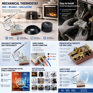 <span class=keywords><strong>Thermostat</strong></span> capillaire pour chauffe-eau, pièces de rechange pour <span class=keywords><strong>chaudière</strong></span>, four rotatif, usage hôtelier, <span class=keywords><strong>gaz</strong></span>, 220V 50HZ, machine à laver à tambour - Product Image 2