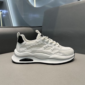 Zapatos Deportivos Casuales para Hombre, con Cordones, Suela Gruesa, Transpirables, de Malla, para Correr, Estilo Dad Shoes, Blancos, Tendencia Nacional, Versátiles - Product Image 3
