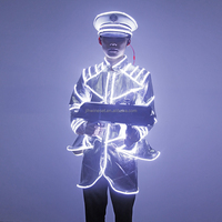 Costume de robot lumineux LED, vêtements, NOUVELLES ARRIVÉES pour DJ, scène, bar, club, spectacle, fête, Halloween, Noël, Nouvel An, fait main