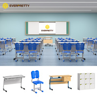 Projet clé en main pour l'éducation primaire et secondaire : Bureau double pour élèves avec structure métallique et chaise ergonomique